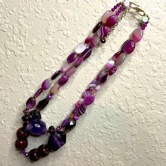 Barse Necklace, Genuine Multi-Stones with Bronze Chain. MSRP $120 - Picture 4 of 9